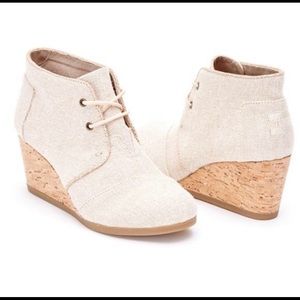 Toms Desert Wedge Booties -Size 8
